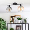 Koyoto Plafondlamp, Kogellampje Amber, Duidelijk, Rookkleurig, 2-lichts
