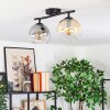 Koyoto Plafondlamp, Kogellampje Amber, Duidelijk, Rookkleurig, 2-lichts