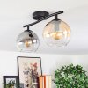 Koyoto Plafondlamp, Kogellampje Amber, Duidelijk, Rookkleurig, 2-lichts