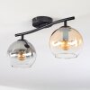 Koyoto Plafondlamp, Kogellampje Amber, Duidelijk, Rookkleurig, 2-lichts