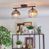 Koyoto Plafondlamp, Kogellampje Amber, Duidelijk, Rookkleurig, 2-lichts