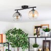 Koyoto Plafondlamp, Kogellampje Amber, Duidelijk, Rookkleurig, 2-lichts
