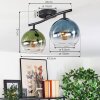 Koyoto Plafondlamp, Kogellampje Blauw, Groen, Duidelijk, 2-lichts
