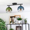 Koyoto Plafondlamp, Kogellampje Blauw, Groen, Duidelijk, 2-lichts