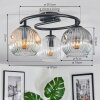 Ripoll Plafondlamp, Kogellampje Amber, Duidelijk, Rookkleurig, 3-lichts