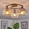 Ripoll Plafondlamp, Kogellampje Amber, Duidelijk, Rookkleurig, 3-lichts
