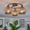 Ripoll Plafondlamp, Kogellampje Rookkleurig, 3-lichts
