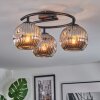 Ripoll Plafondlamp, Kogellampje Chroom, Rookkleurig, 3-lichts