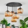 Ripoll Plafondlamp, Kogellampje Amber, 5-lichts