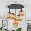 Ripoll Plafondlamp, Kogellampje Amber, 5-lichts