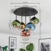 Koyoto Plafondlamp, Kogellampje Blauw, Goud, Groen, Duidelijk, Koperkleurig, 5-lichts