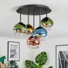 Koyoto Plafondlamp, Kogellampje Blauw, Goud, Groen, Duidelijk, Koperkleurig, 5-lichts