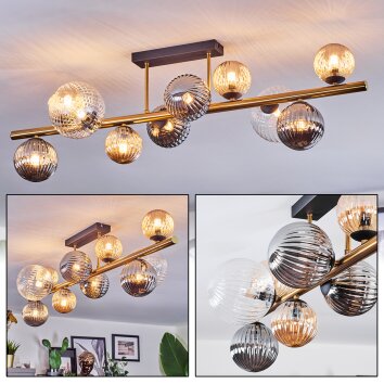 Chehalis Plafondlamp, Kogellampje Goud, Zwart, 10-lichts