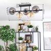 Gastor Plafondlamp, Kogellampje Amber, Duidelijk, Rookkleurig, 5-lichts