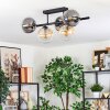 Gastor Plafondlamp, Kogellampje Amber, Duidelijk, Rookkleurig, 5-lichts