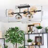 Gastor Plafondlamp, Kogellampje Amber, Duidelijk, Rookkleurig, 5-lichts