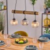 Ripoll Hanglamp, Kogellampje, Hanglamp Natuurlijke kleuren, Zwart, 3-lichts