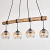 Ripoll Hanglamp, Kogellampje, Hanglamp Natuurlijke kleuren, Zwart, 4-lichts