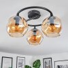 Ripoll Plafondlamp, Kogellampje Amber, 3-lichts