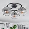 Koyoto Plafondlamp, Kogellampje 37 cm Duidelijk, Rookkleurig, 3-lichts