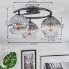 Koyoto Plafondlamp, Kogellampje 37 cm Duidelijk, Rookkleurig, 3-lichts