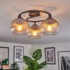Koyoto Plafondlamp, Kogellampje 37 cm Duidelijk, Rookkleurig, 3-lichts