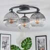 Koyoto Plafondlamp, Kogellampje 37 cm Duidelijk, Rookkleurig, 3-lichts