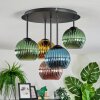 Koyoto Plafondlamp, Kogellampje Blauw, Goud, Groen, Koperkleurig, 5-lichts