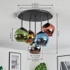 Koyoto Plafondlamp, Kogellampje 45 cm Blauw, Chroom, Goud, Groen, Koperkleurig, Rookkleurig, 5-lichts