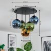 Koyoto Plafondlamp, Kogellampje 45 cm Blauw, Goud, Groen, 5-lichts