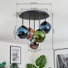 Gastor Plafondlamp, Kogellampje Blauw, Chroom, Groen, Koperkleurig, Rookkleurig, 5-lichts