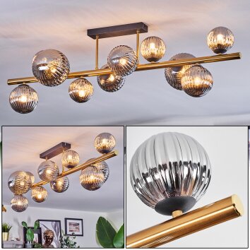 Chehalis Plafondlamp, Kogellampje Goud, Zwart, 10-lichts