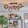 Gastor Plafondlamp, Kogellampje Duidelijk, Rookkleurig, 5-lichts