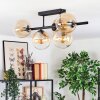 Gastor Plafondlamp, Kogellampje Amber, Duidelijk, 5-lichts