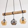 Ripoll Hanglamp, Kogellampje, Hanglamp Natuurlijke kleuren, Zwart, 3-lichts