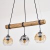 Ripoll Hanglamp, Kogellampje, Hanglamp Natuurlijke kleuren, Zwart, 3-lichts