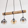 Ripoll Hanglamp, Kogellampje, Hanglamp Natuurlijke kleuren, Zwart, 3-lichts