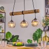 Koyoto Hanglamp, Kogellampje, Hanglamp Natuurlijke kleuren, Zwart, 3-lichts