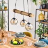 Koyoto Hanglamp, Kogellampje, Hanglamp Natuurlijke kleuren, Zwart, 3-lichts