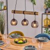 Koyoto Hanglamp, Kogellampje, Hanglamp Natuurlijke kleuren, Zwart, 3-lichts