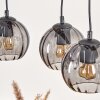 Koyoto Hanglamp, Kogellampje, Hanglamp Natuurlijke kleuren, Zwart, 3-lichts