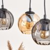 Koyoto Hanglamp, Kogellampje, Hanglamp Natuurlijke kleuren, Zwart, 3-lichts