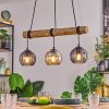 Koyoto Hanglamp, Kogellampje, Hanglamp Natuurlijke kleuren, Zwart, 3-lichts