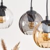 Koyoto Hanglamp, Kogellampje, Hanglamp Natuurlijke kleuren, Zwart, 3-lichts