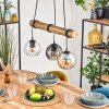 Koyoto Hanglamp, Kogellampje, Hanglamp Natuurlijke kleuren, Zwart, 3-lichts