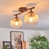 Koyoto Plafondlamp, Kogellampje Amber, Duidelijk, 2-lichts