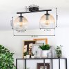 Koyoto Plafondlamp, Kogellampje Amber, Duidelijk, 2-lichts