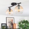 Koyoto Plafondlamp, Kogellampje Amber, Duidelijk, 2-lichts