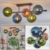 Gastor Plafondlamp, Kogellampje Blauw, Groen, Koperkleurig, 5-lichts