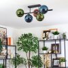 Gastor Plafondlamp, Kogellampje Blauw, Groen, Koperkleurig, 5-lichts